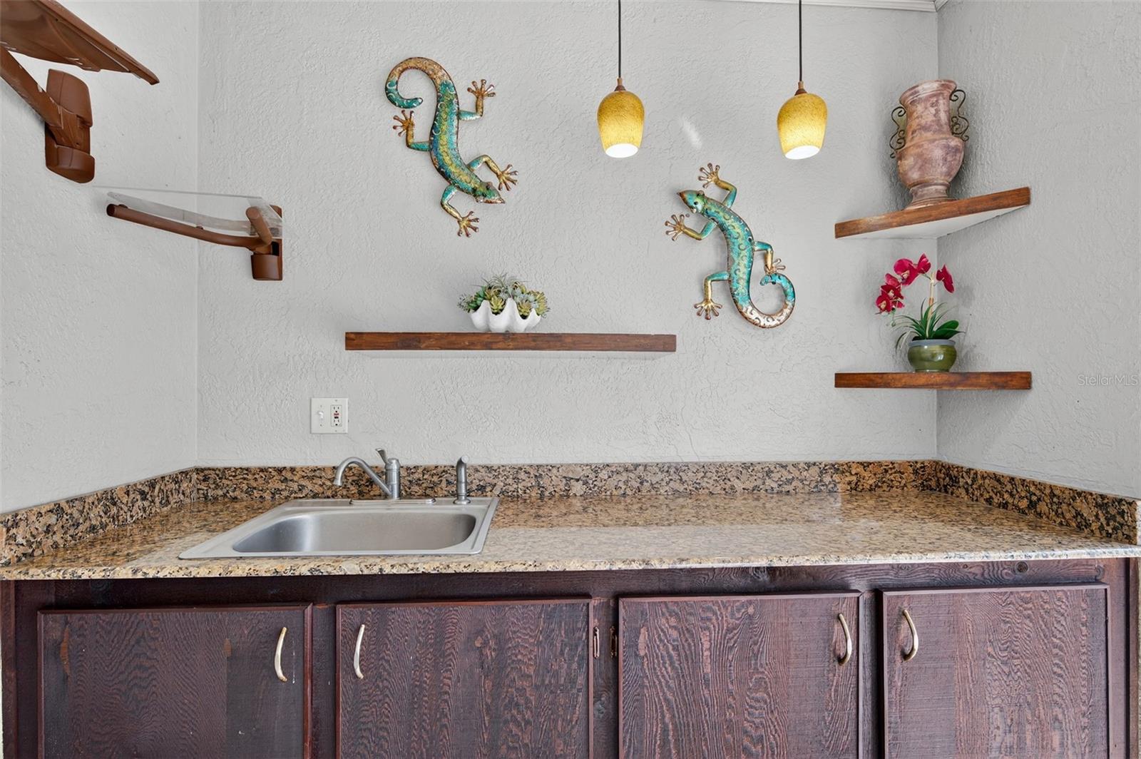 rear pool deck counters and sink