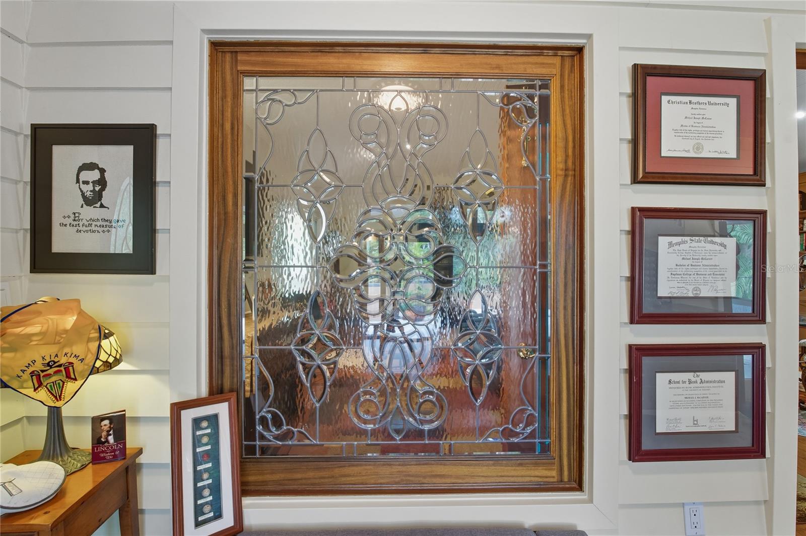 BEAUTIFUL STAINED & LEADED GLASS SPRINKLED THROUGHOUT THE HOME