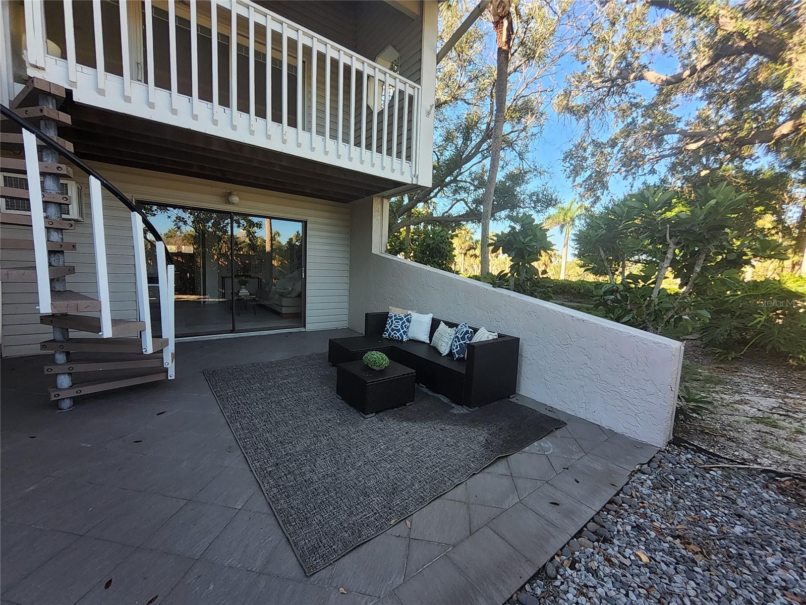 Patio with pavers great for BBQ's