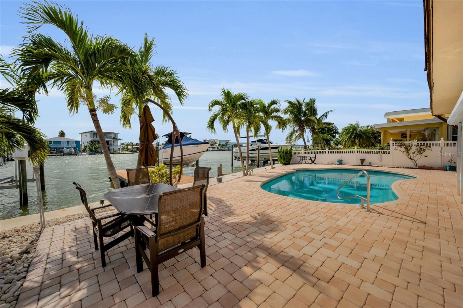 Outdoor oasis for entertaining enjoying solo.