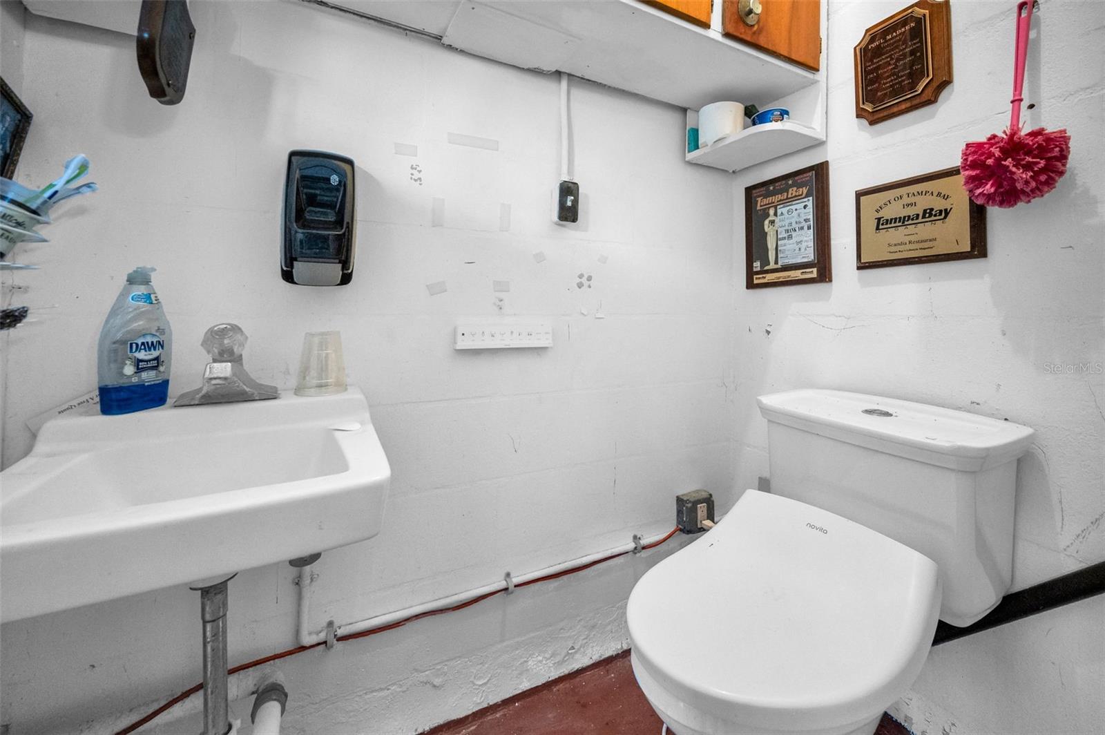 Half bath in garage