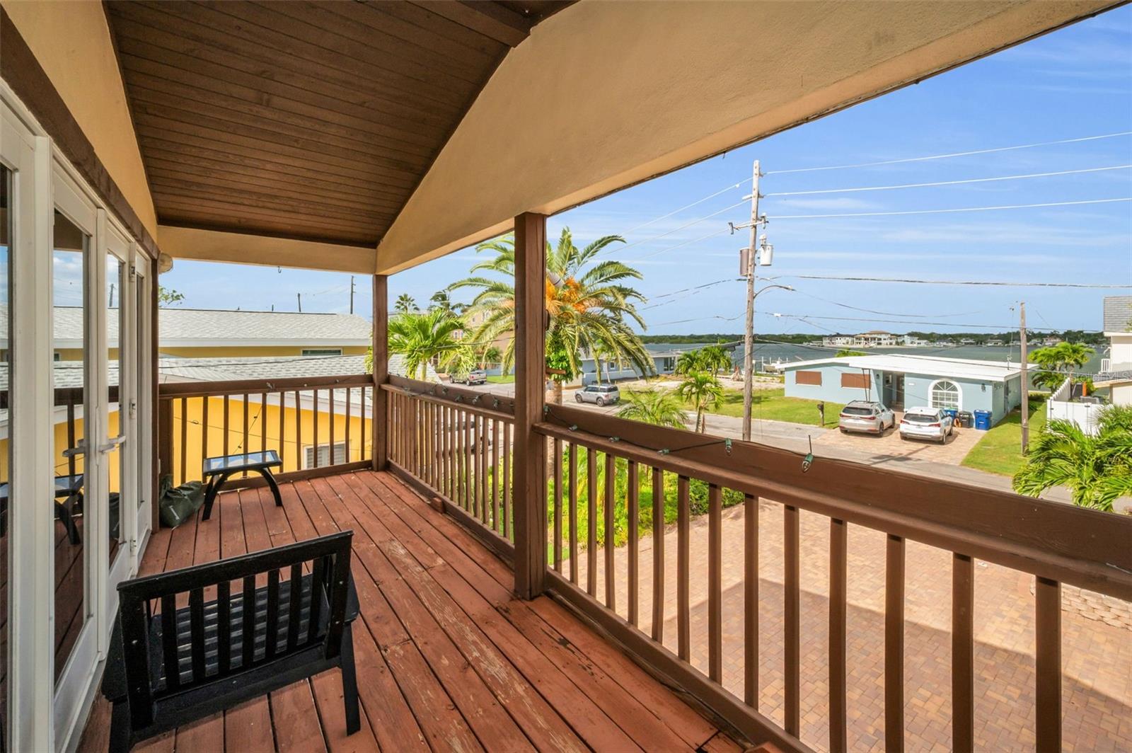 Second floor balcony overlooking the intracoastal across the street.