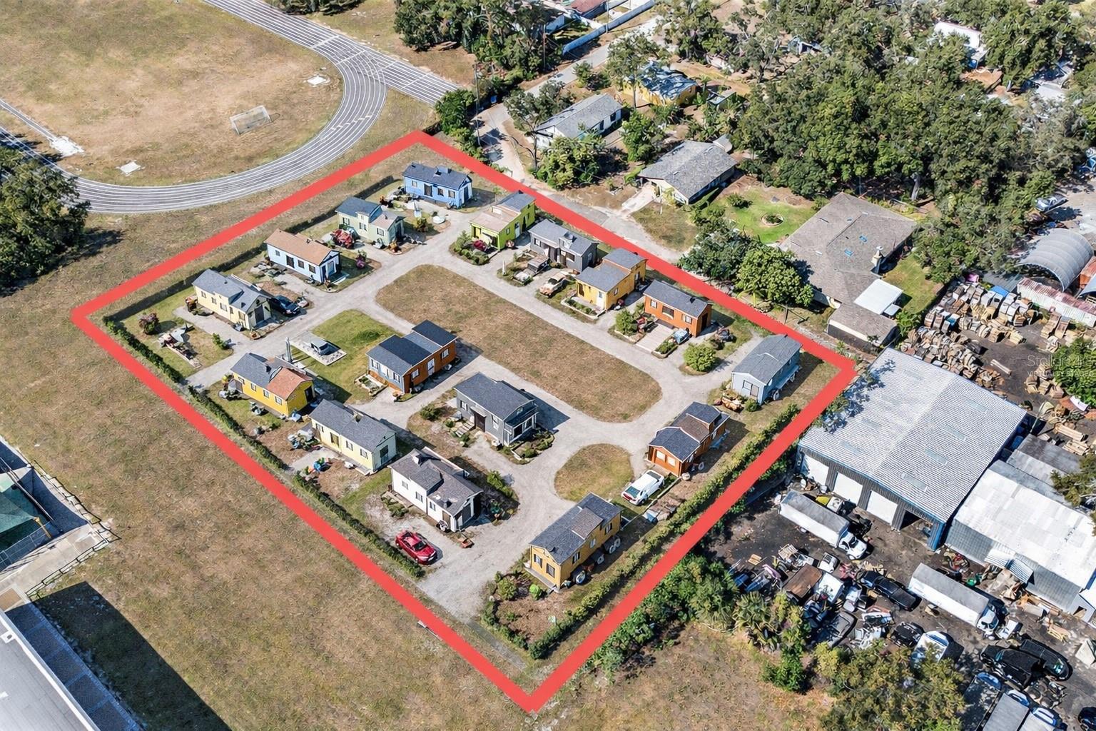 Virtually staged to show tiny home Air BnB community