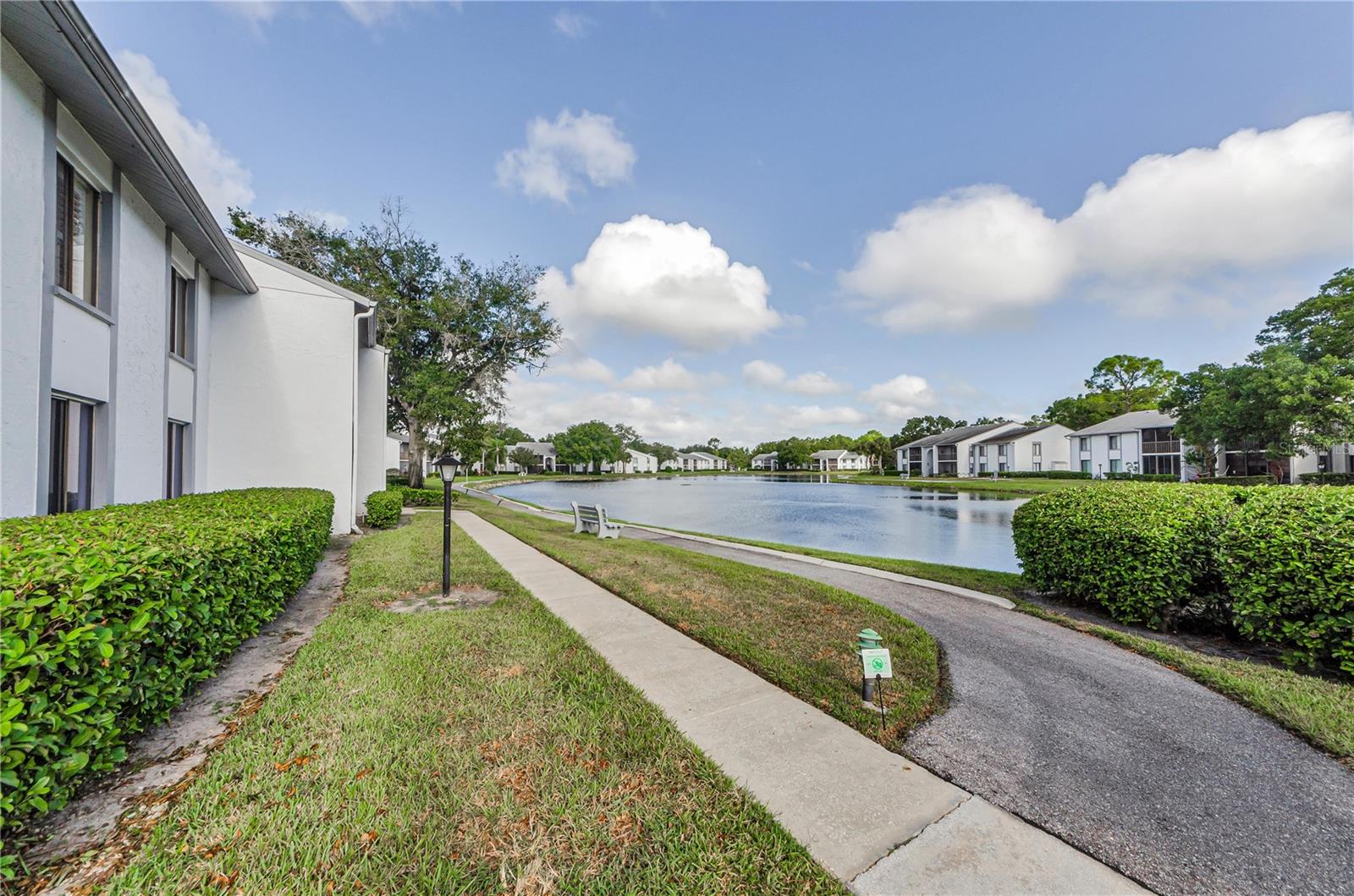 Sidewalk leading to unit