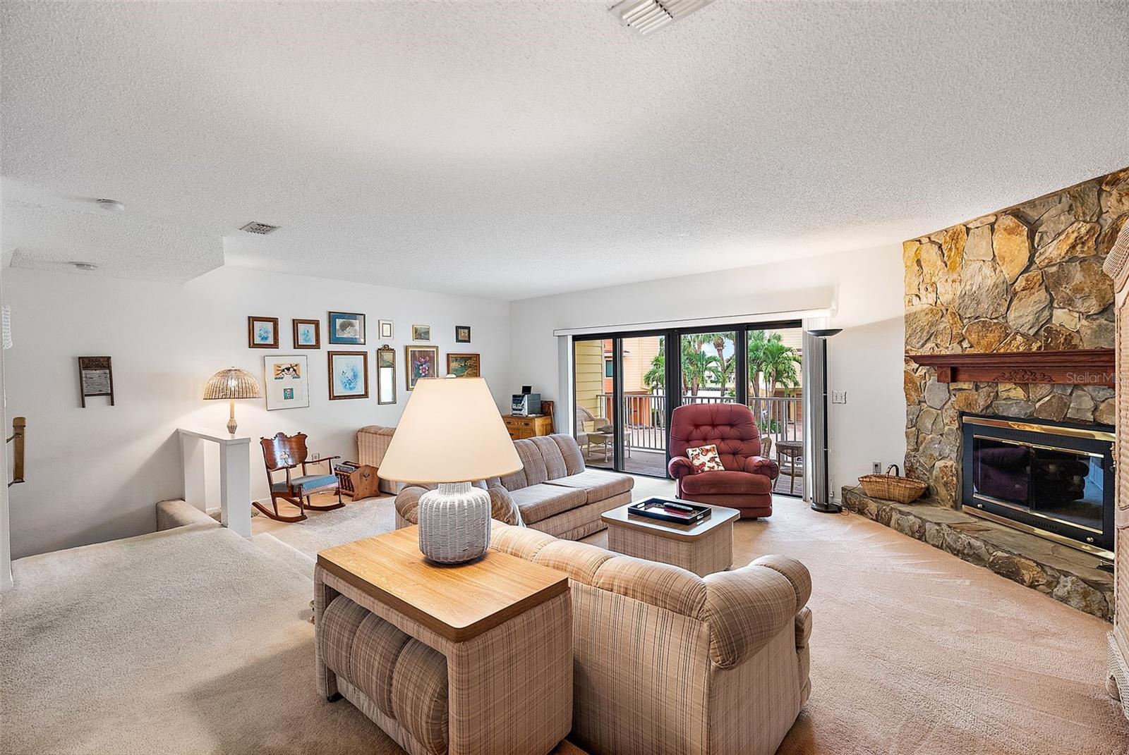 Wood burning fireplace