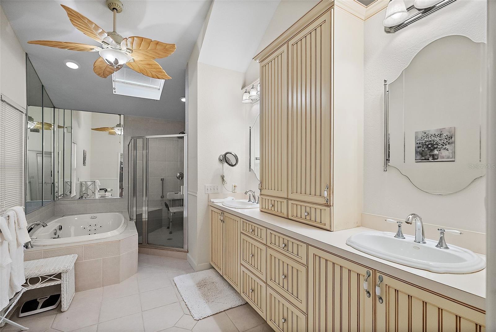 Primary bath has dual sinks