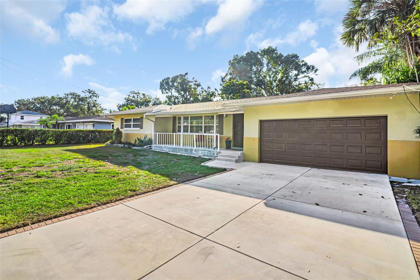 Front View-New Garage Door Driveway & Porch