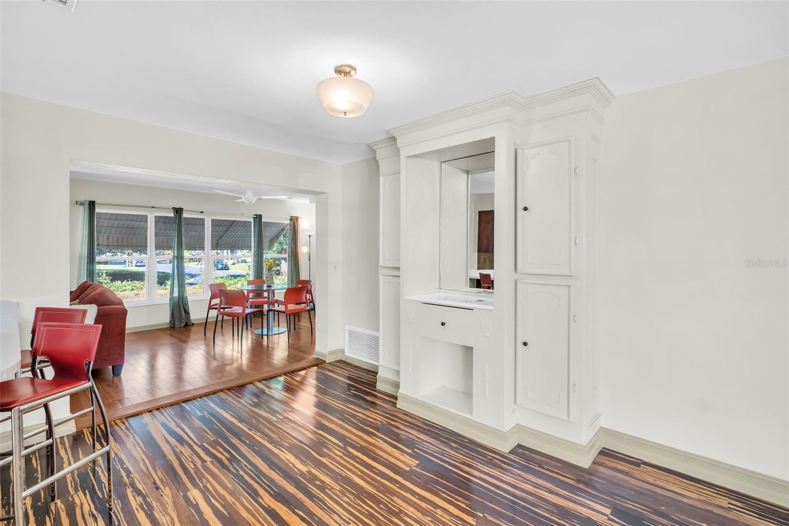 Dining area with built ins