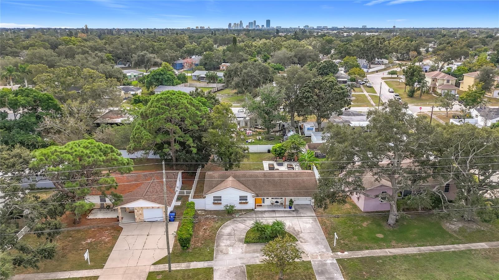 Ariel view of the house and back yard.