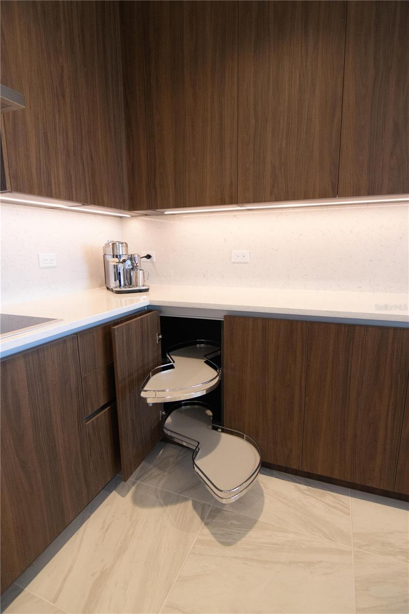 Custom Upgraded Italkraft Drawers Throughout Kitchen and Drybar