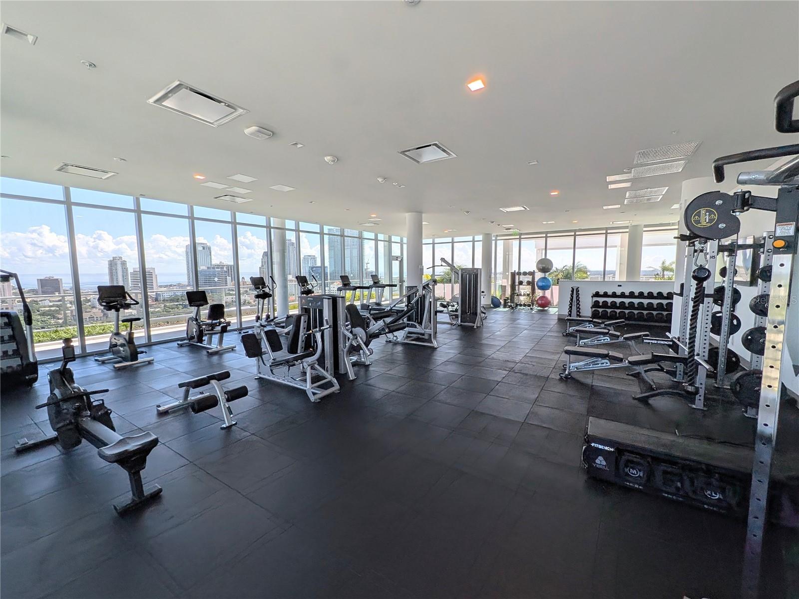 Workout on the Rooftop with a City View