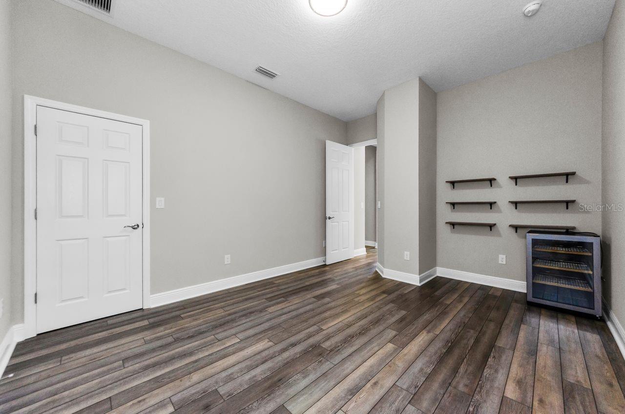 Downstairs bedroom with walk in closet