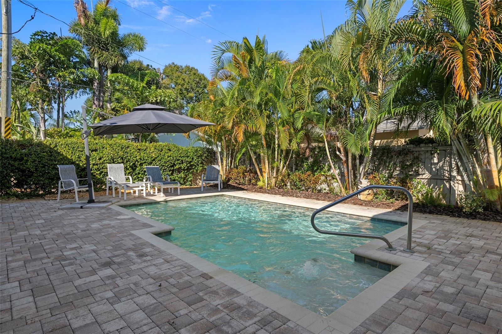 Saltwater pool with plenty of space for outdoor dining and entertaining.