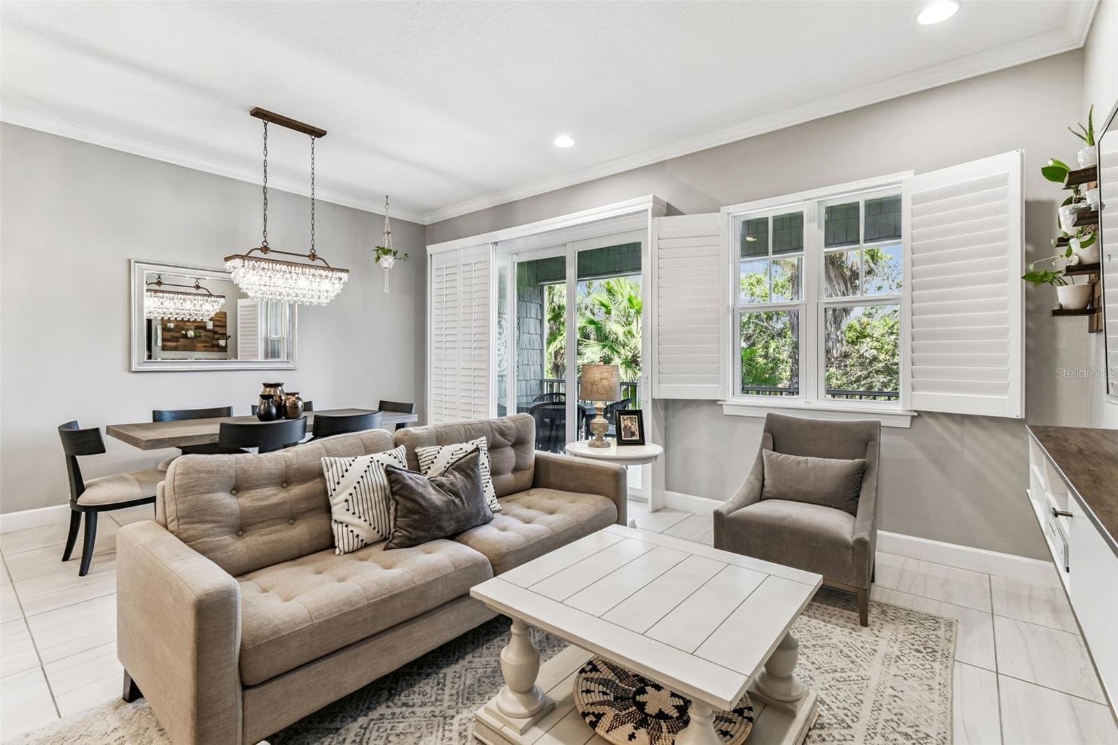 Windows Overlooking Lush Greenspace.