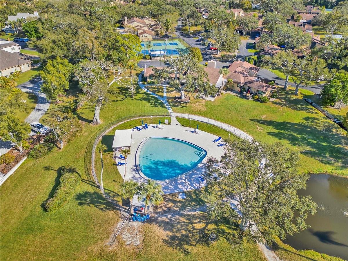 Ariel photo of huge pool area