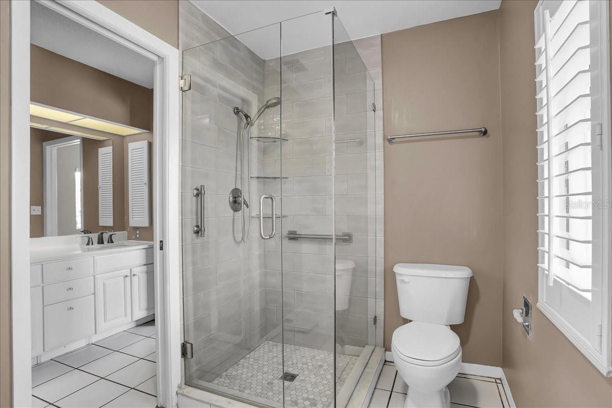 Walk in Shower in master bathroom