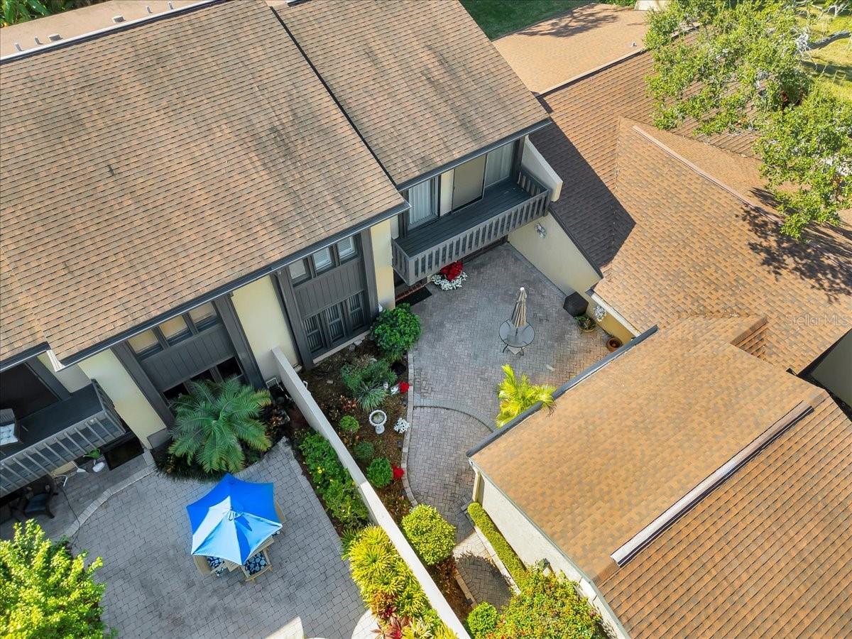 The courtyard leading to the front door. Plenty of space to relax and enjoy