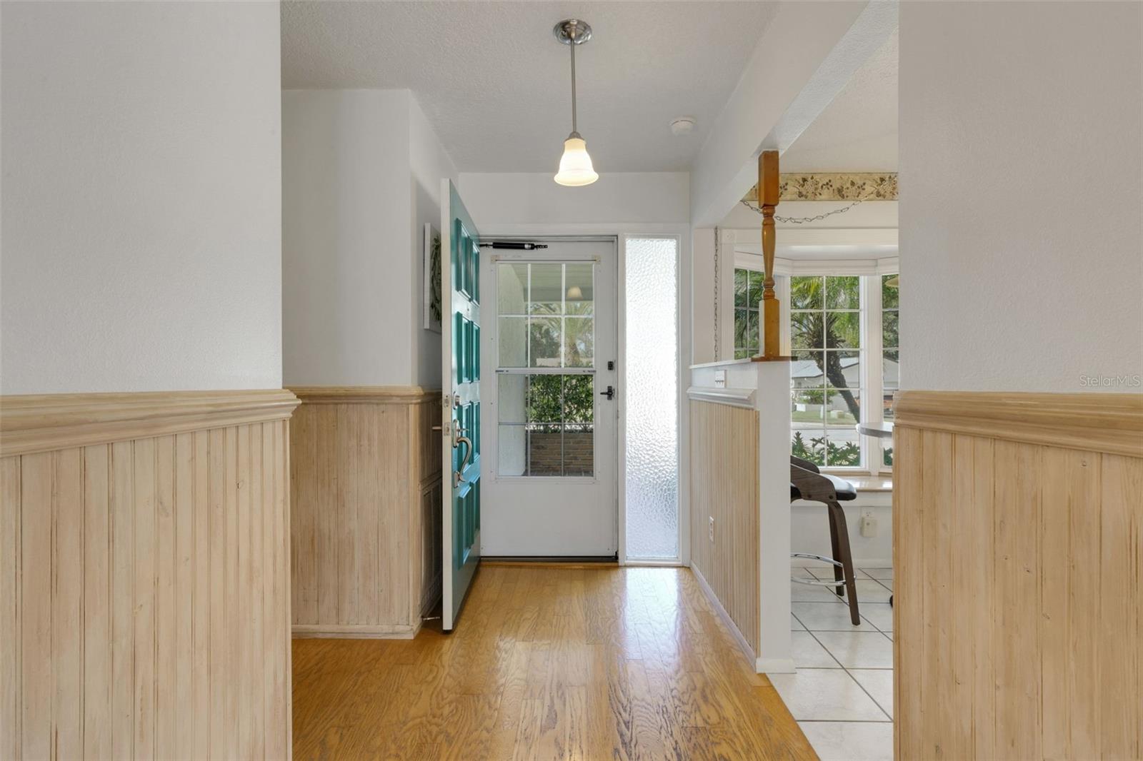 Custom wainscoting and chair railing.