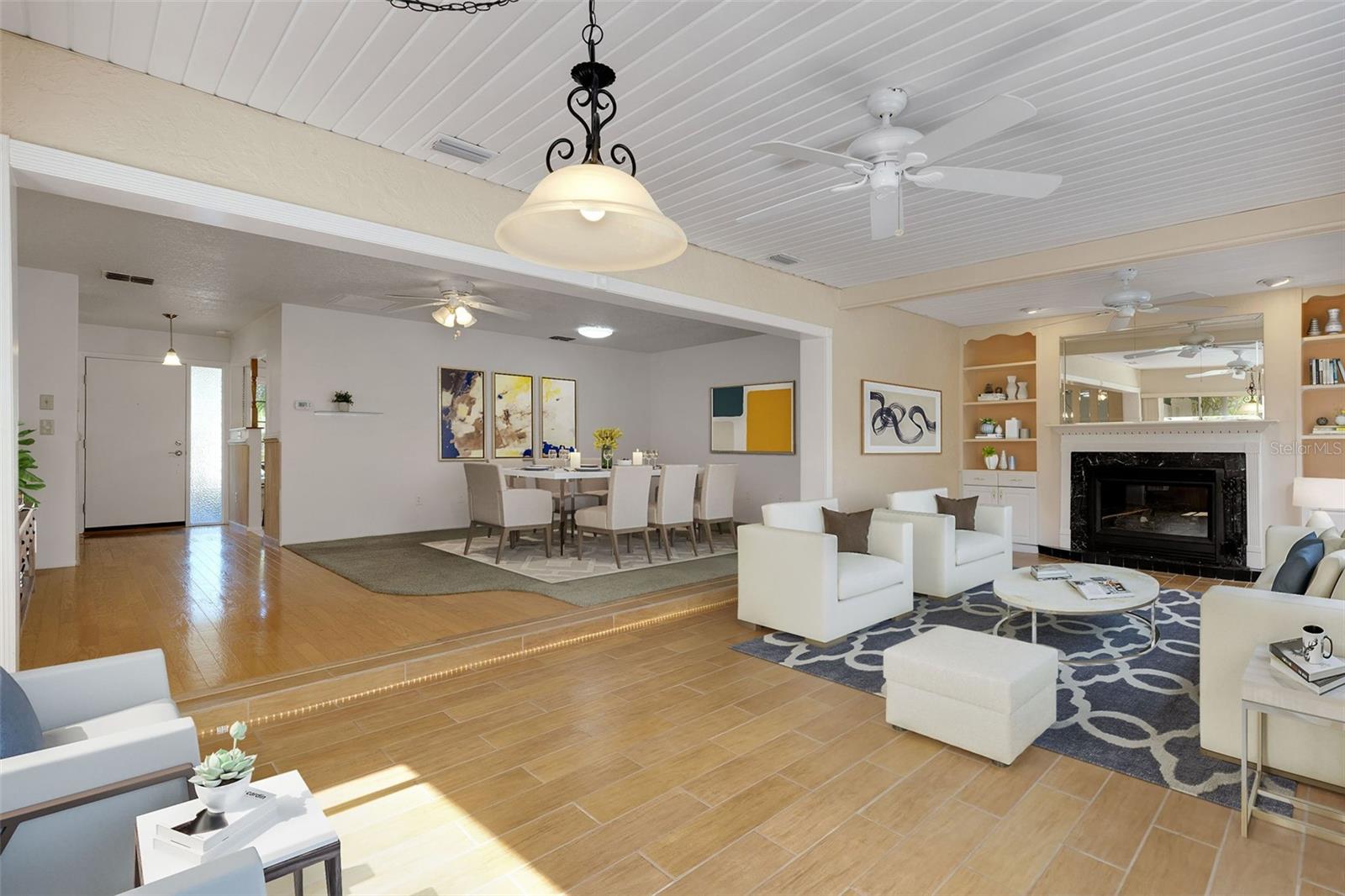 Virtual staged - one example of furniture layout