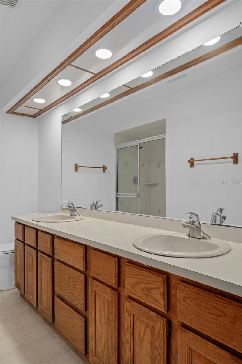 Upper Level Primary Bath with Double Sinks