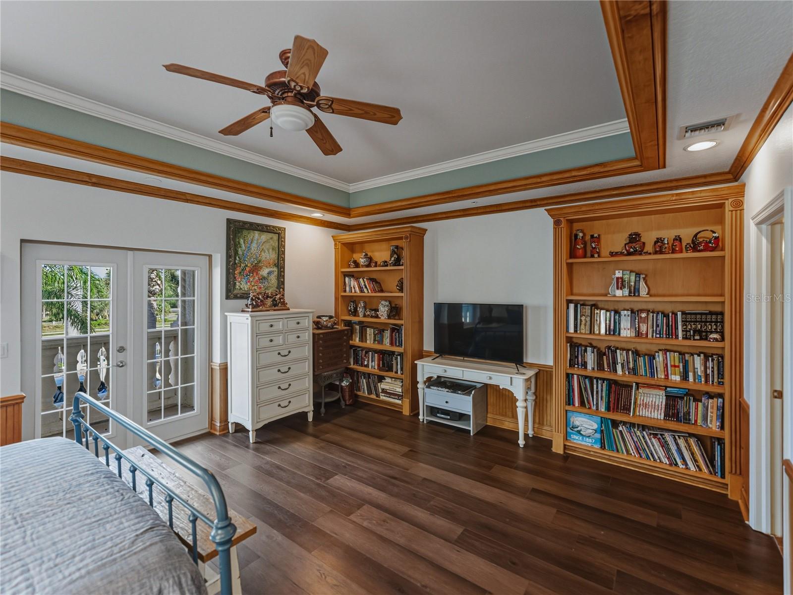 Bedroom 2 on Second Floor with built-in bookshelves