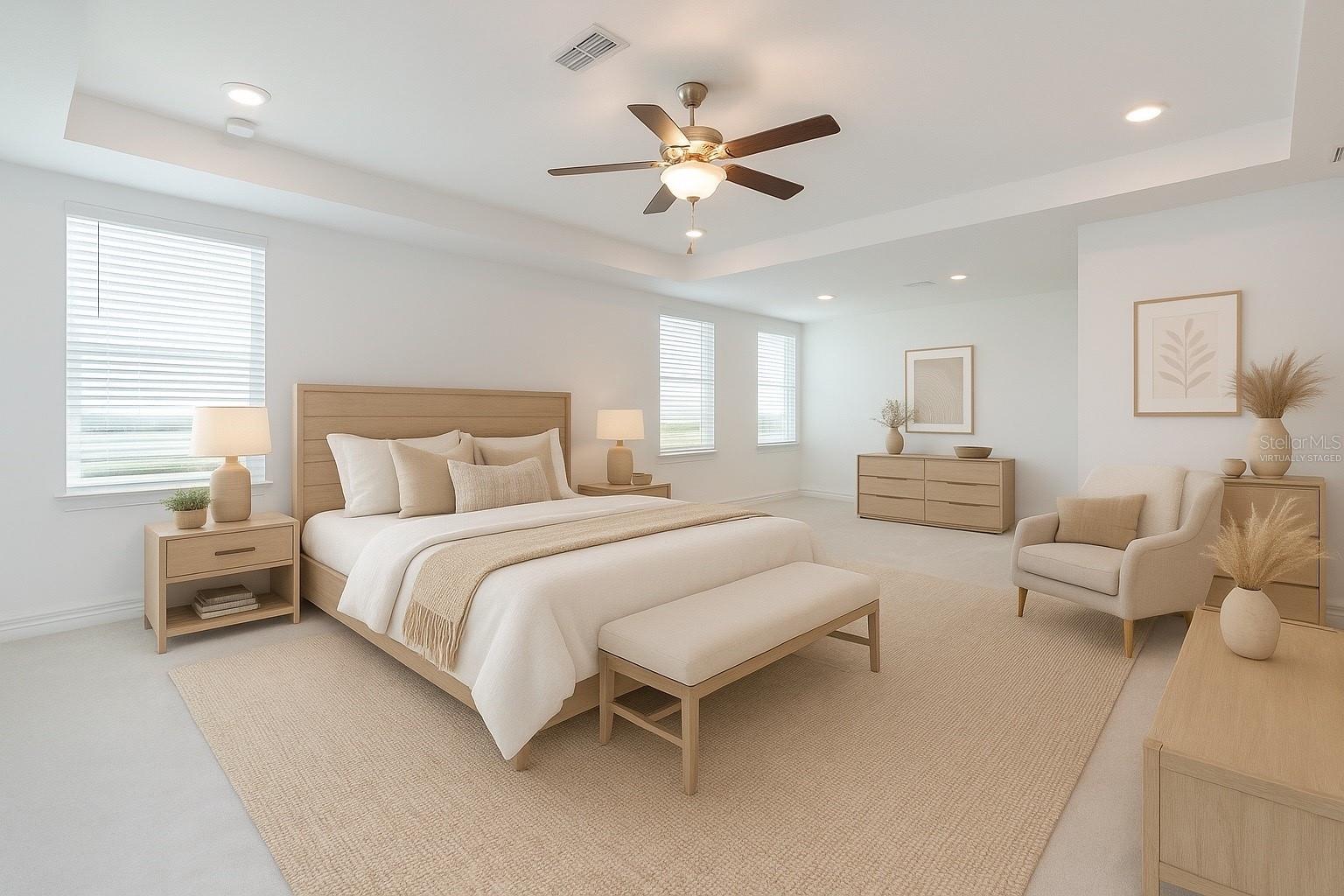 Oversized master bedroom. Virtually staged.