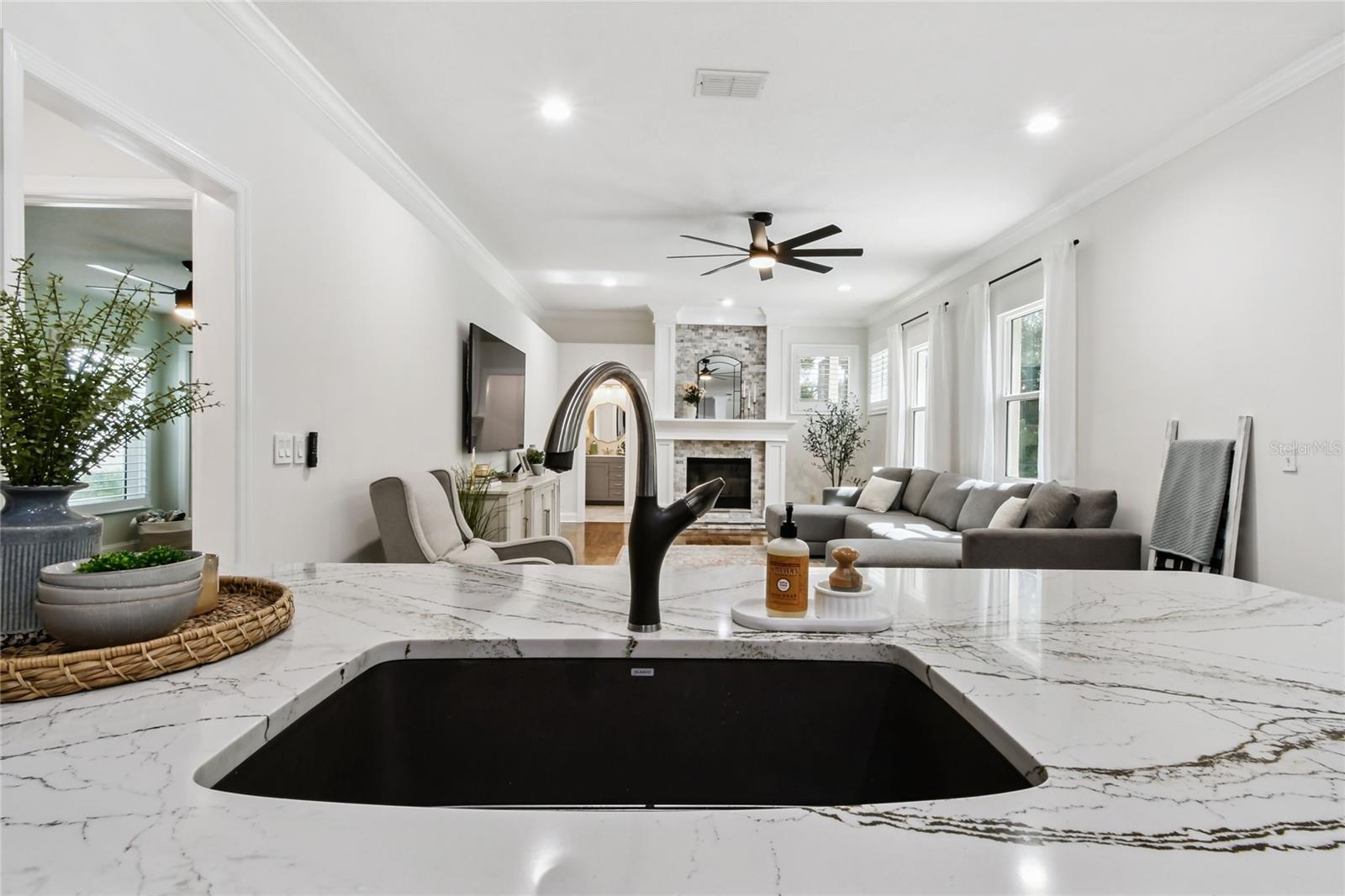 Kitchen open to Grand room