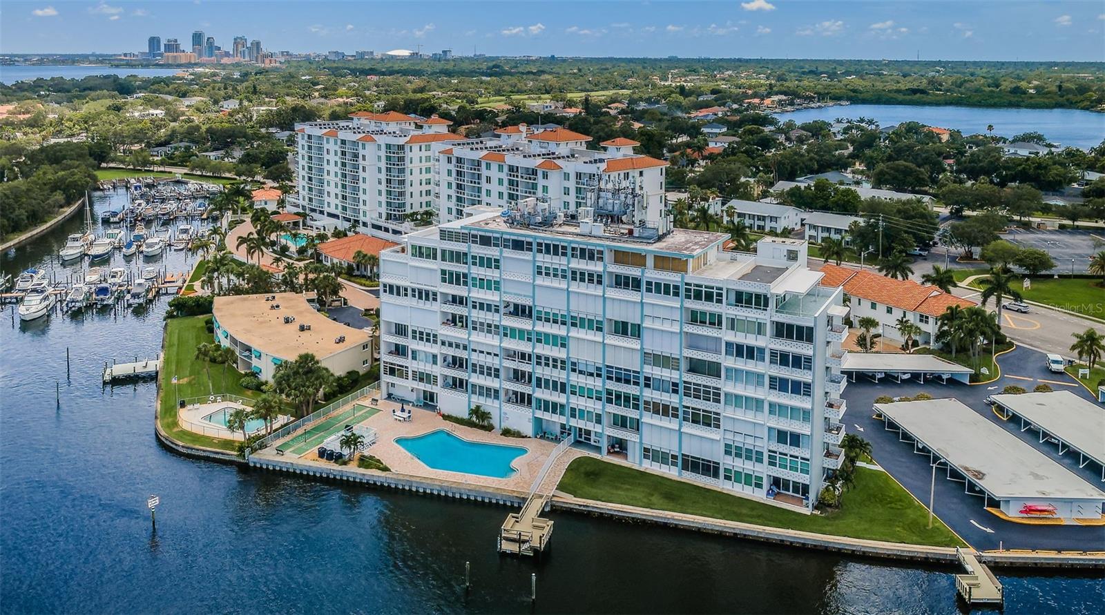 Just minutes to downtown St. Pete which you can see in the background