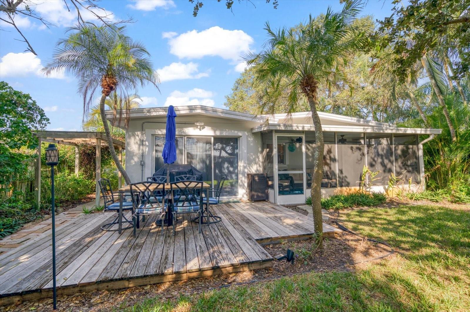 Deck with table and chairs