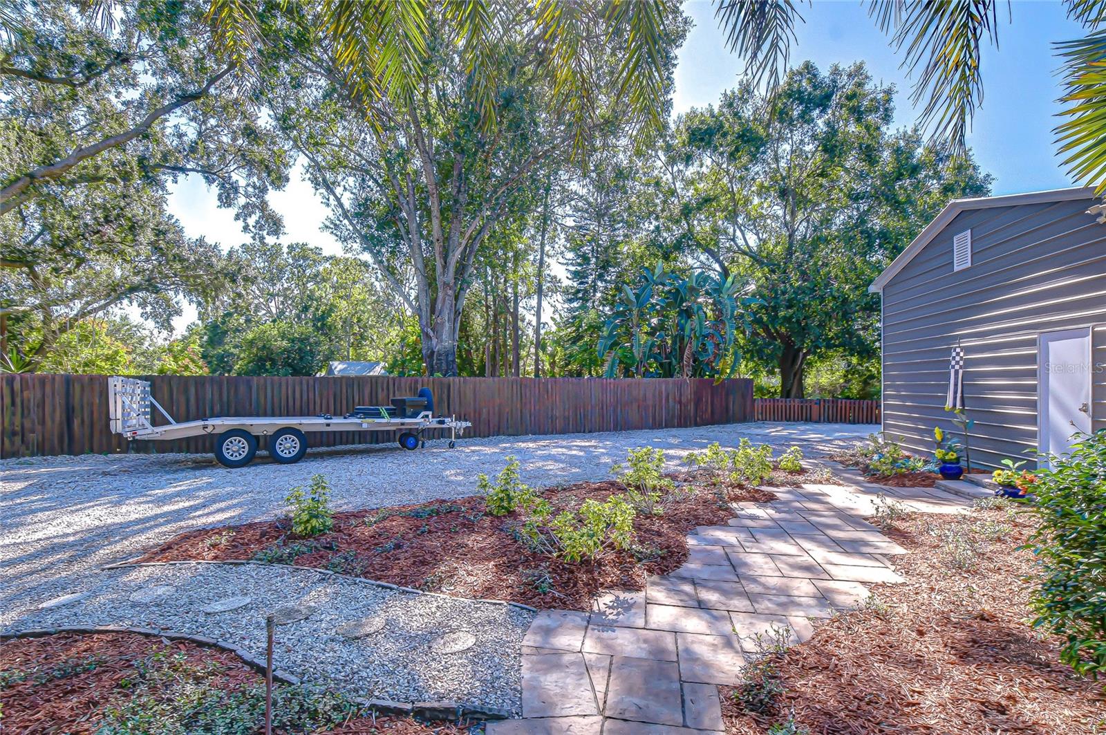 River Rock and Paver walkway to detached building
