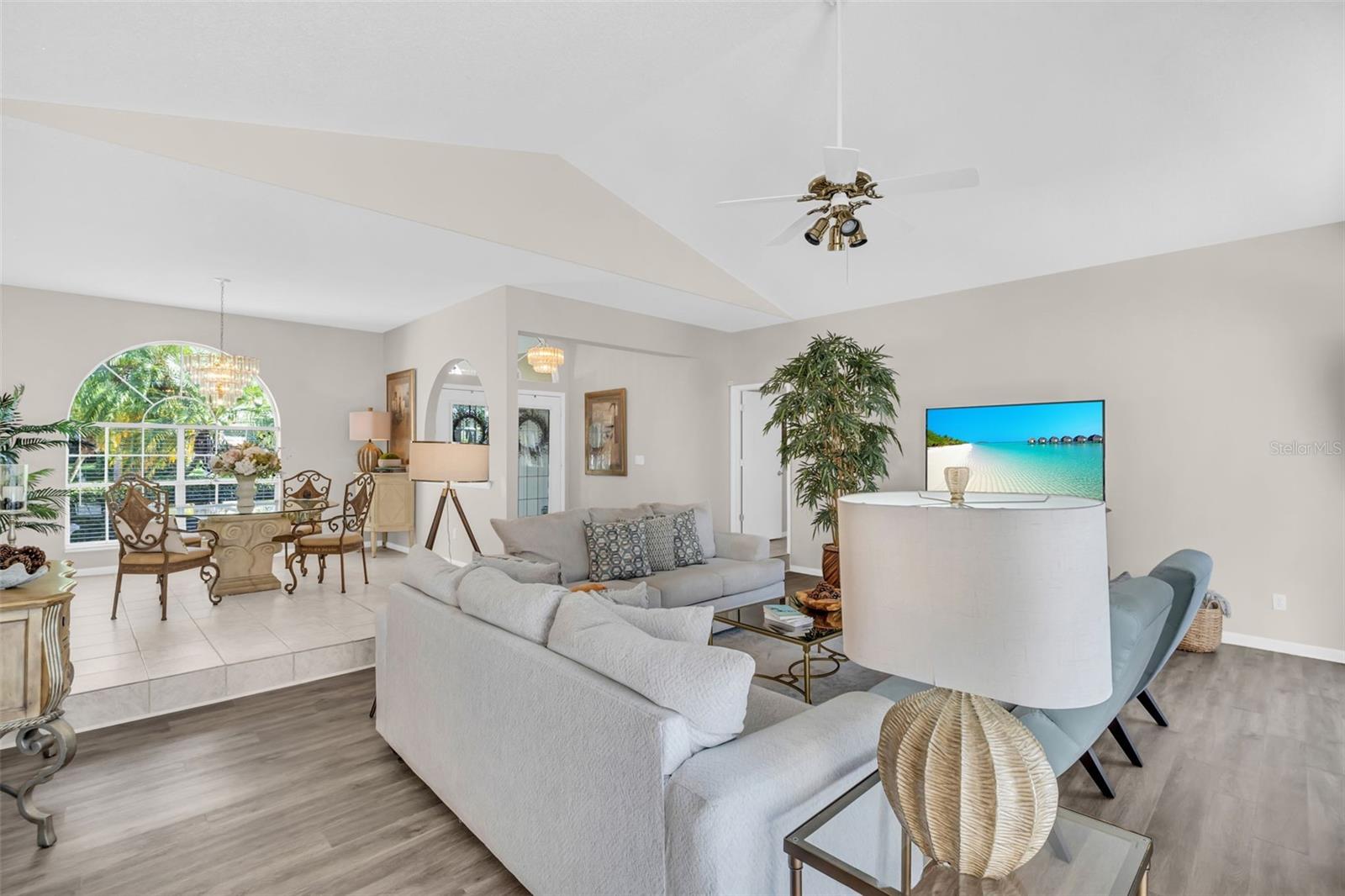 Neutral colors and natural lighting flow throughout~