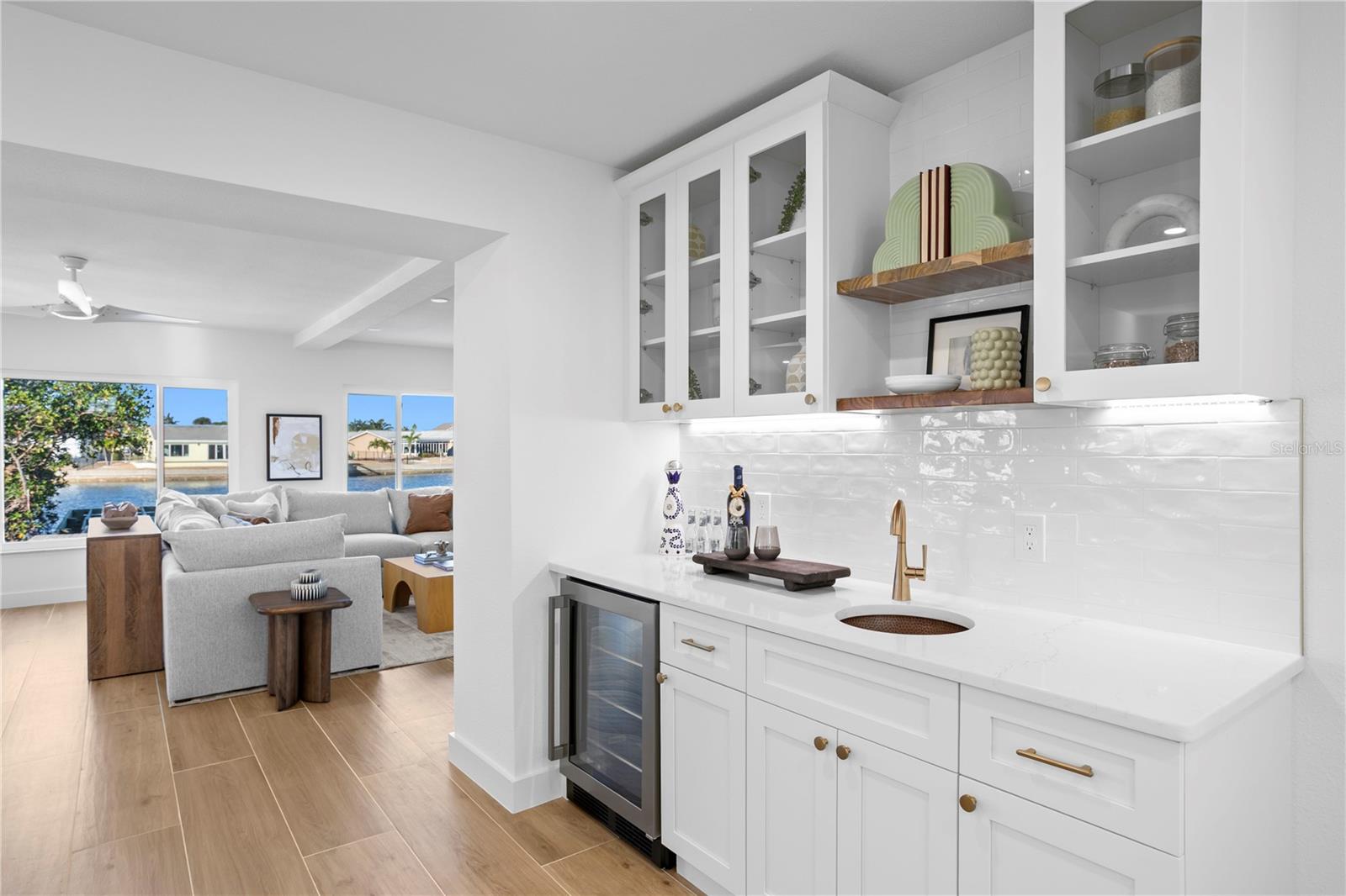 Wet Bar with Beverage/Wine Frig