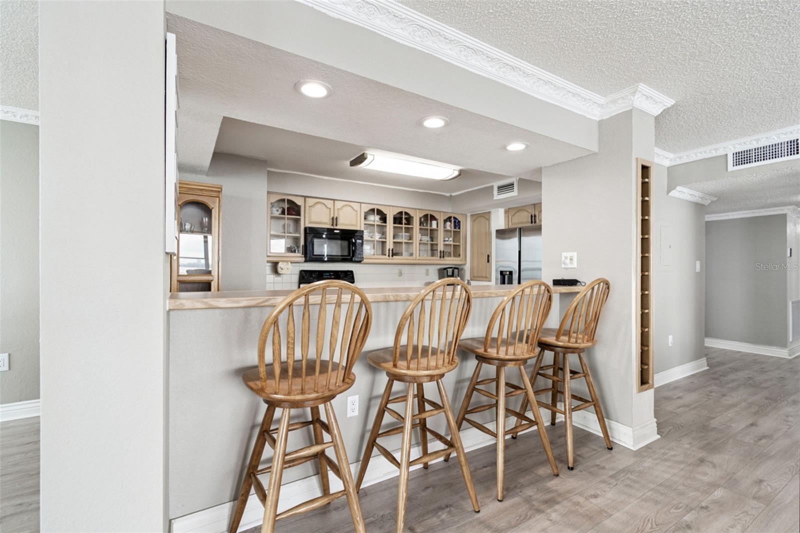 Entertainment area by kitchen