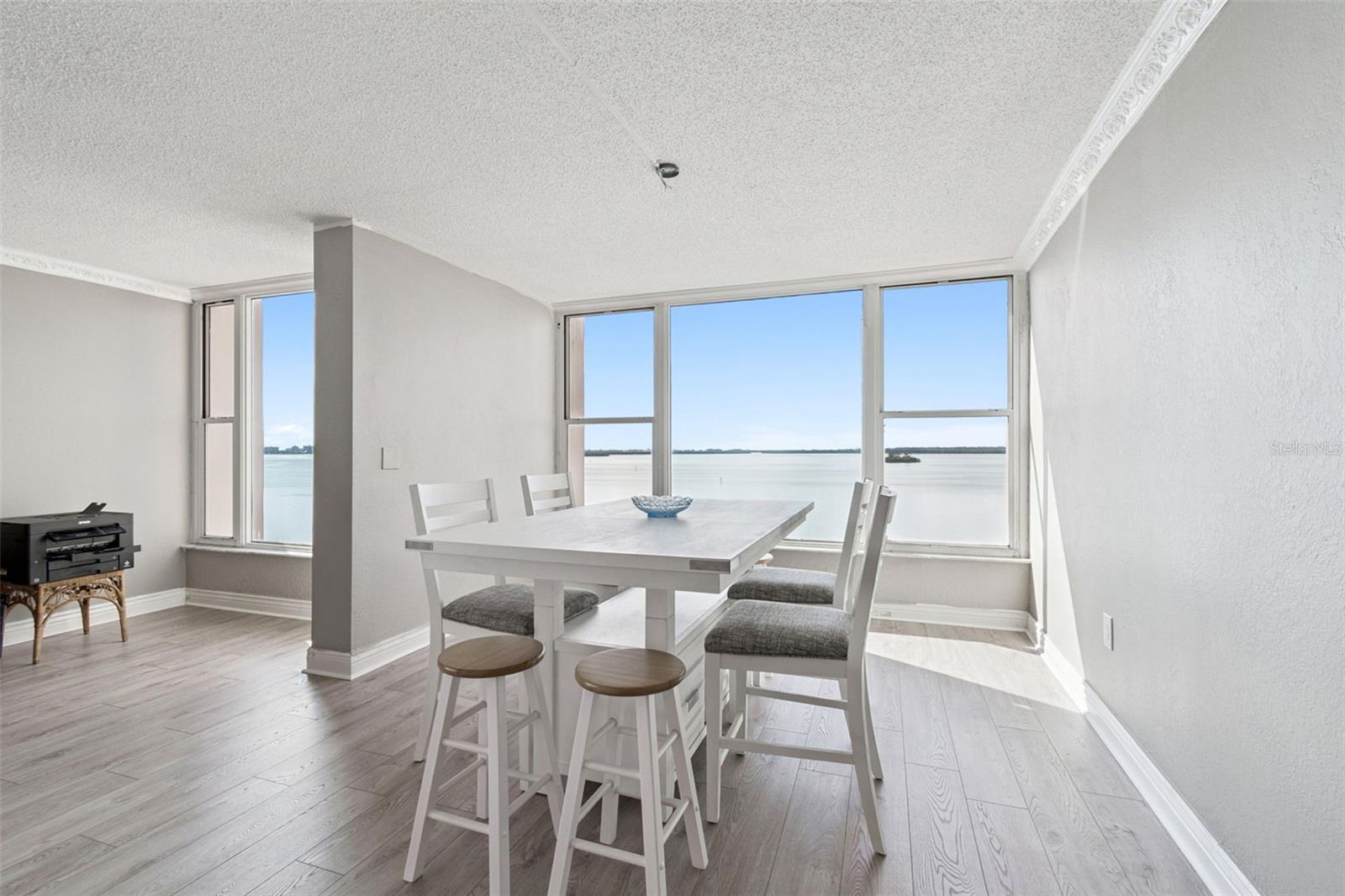 Open floor plan with dining area