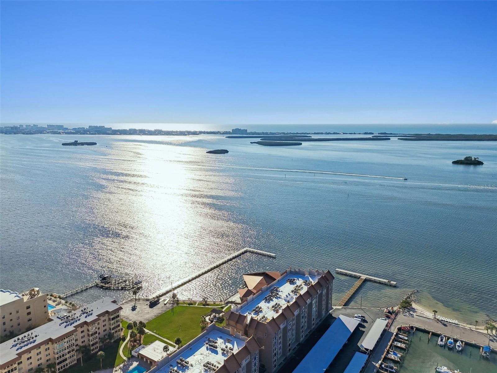 St. Joseph sounds and expansive view to Caladesi Island and Clearwater Beach.