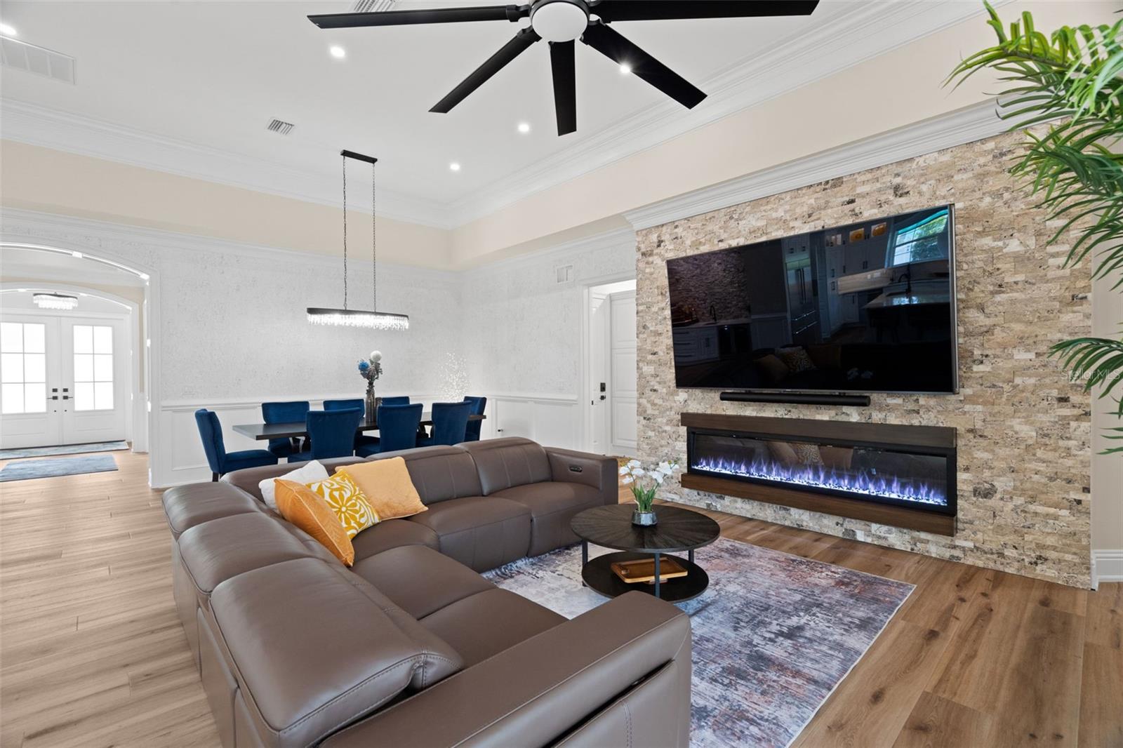 Great Room and the 98' TV Conveys