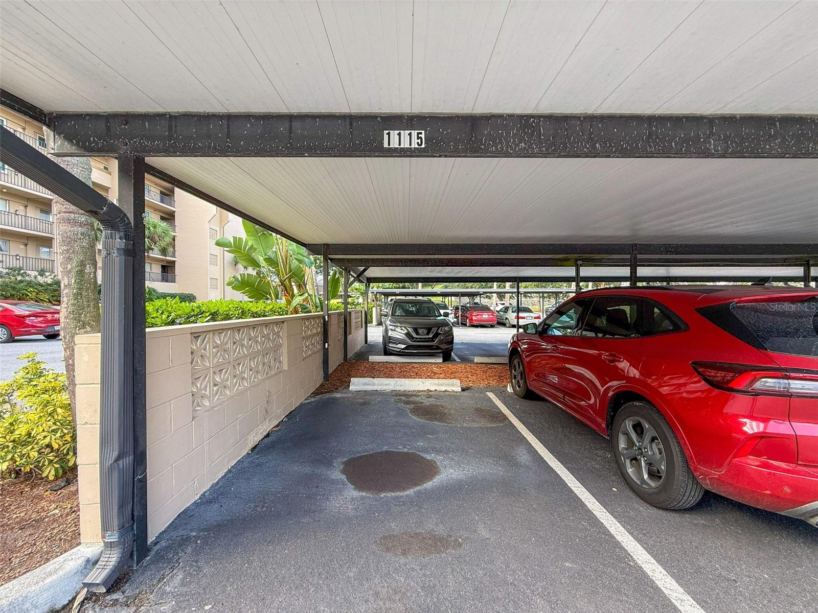 Assigned, covered parking space