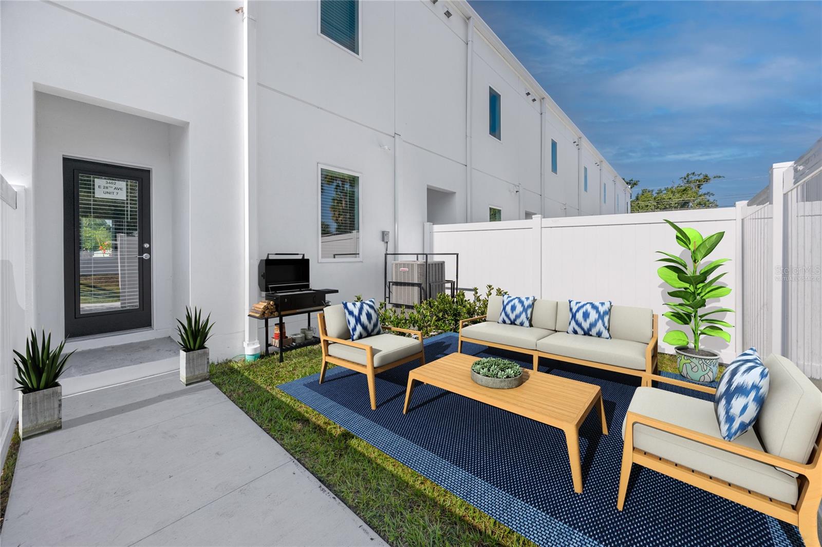 An example of the outdoor living virtually staged