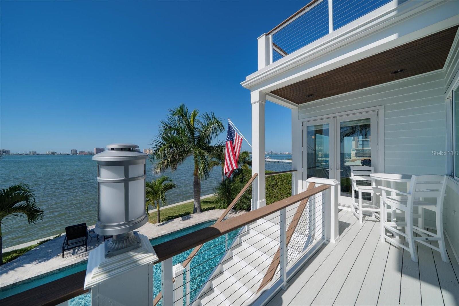 Stairs to the pool deck from the veranda