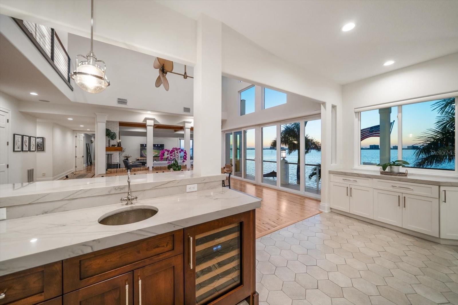 Wine bar in the kitchen
