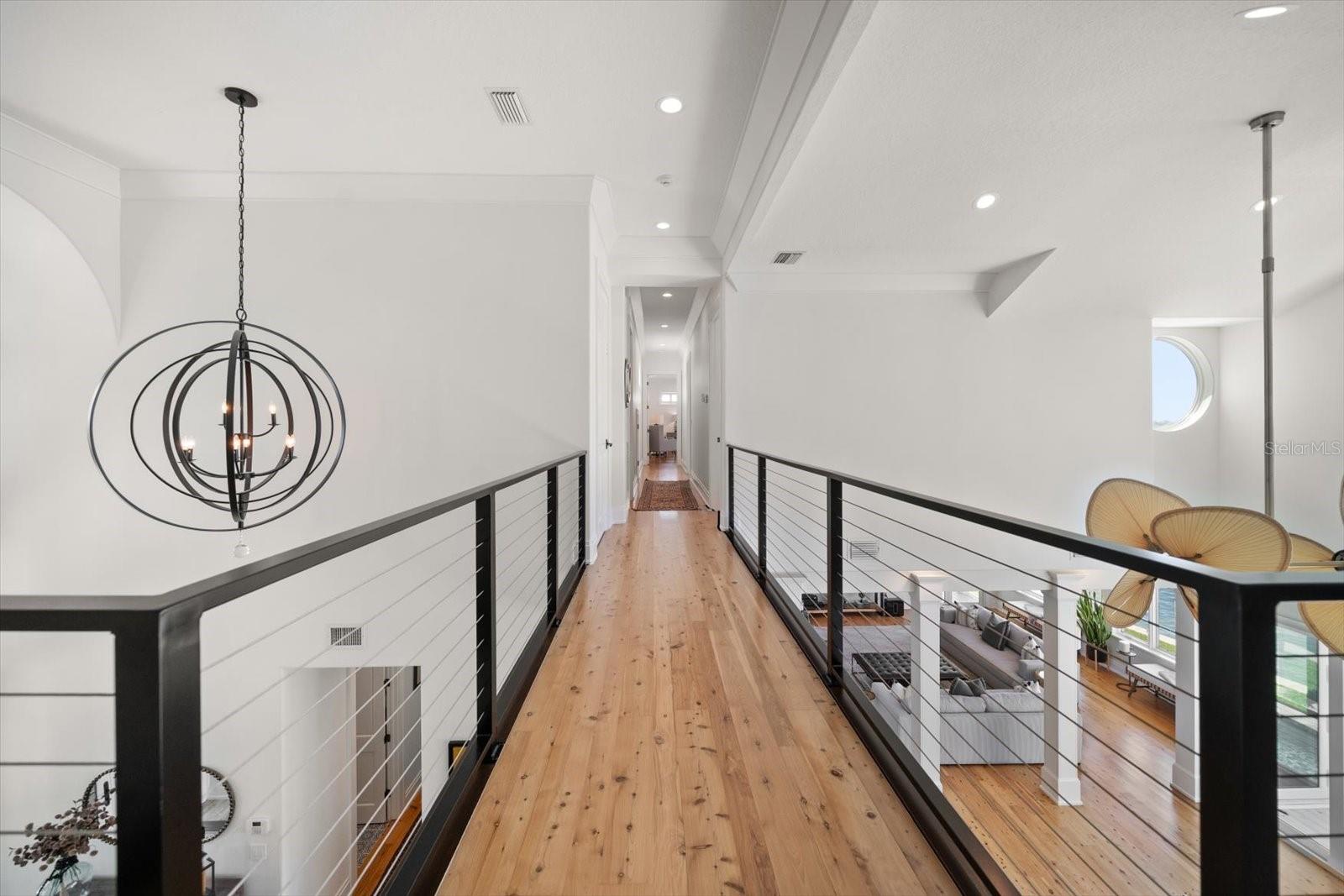 Floating walkway to the additional bedrooms on the 3rd floor