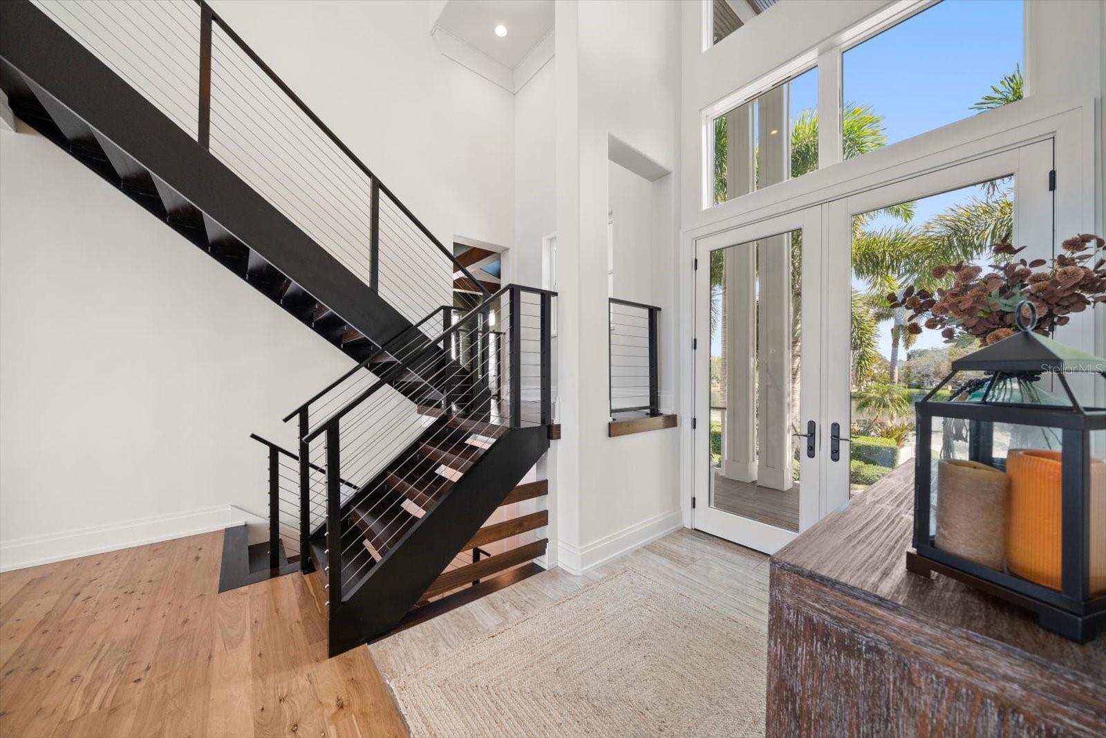 The grand foyer is drenched in natural light