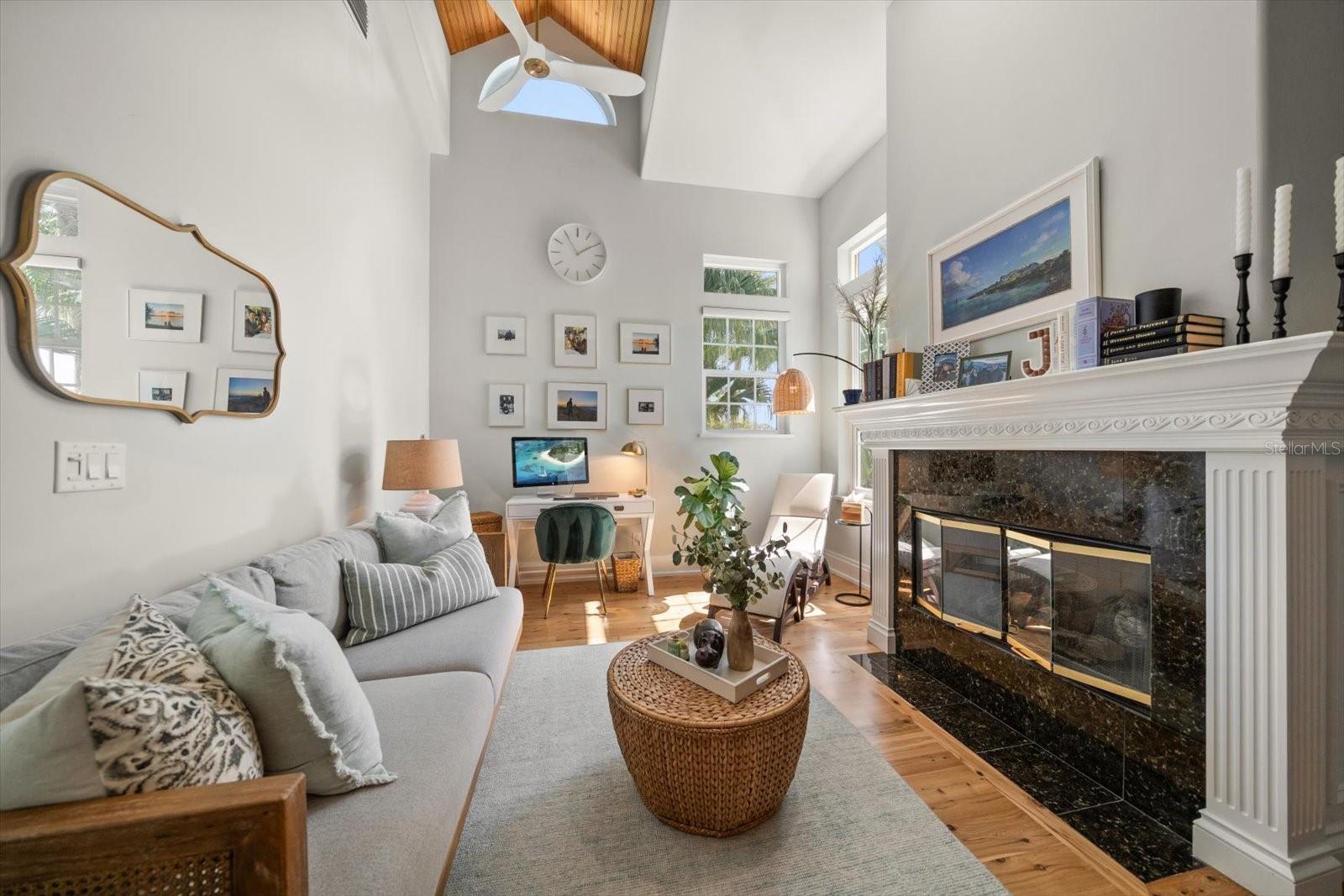 Library/office with gas fireplace