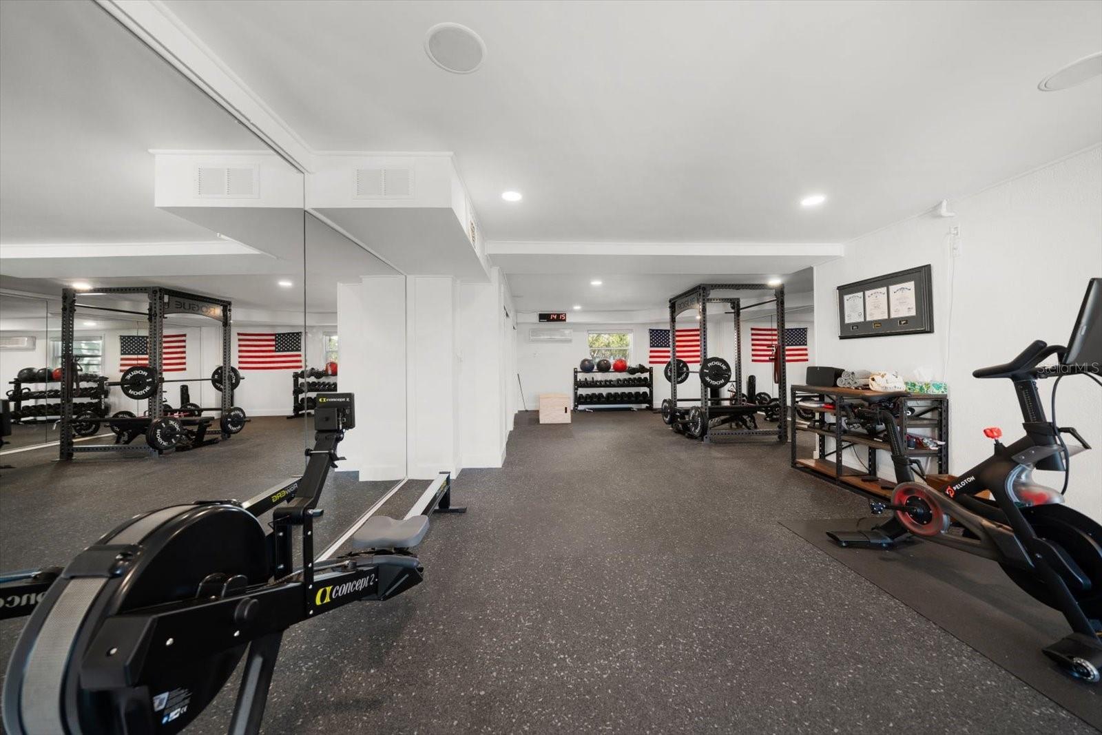 Ground floor gym with mini split a/c