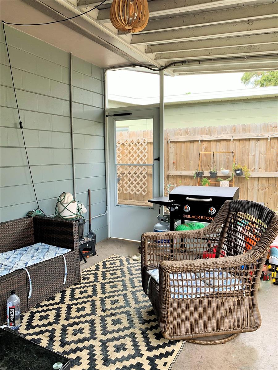 Screen Porch looking out on the backyard