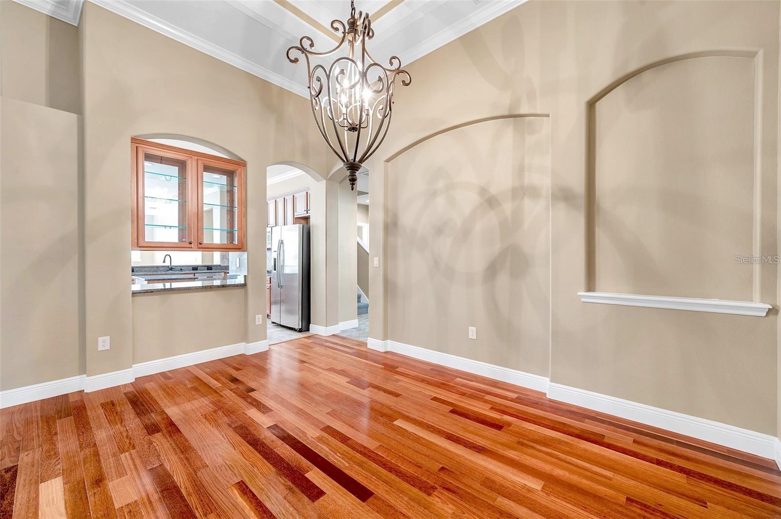 Formal dining room with dry bar