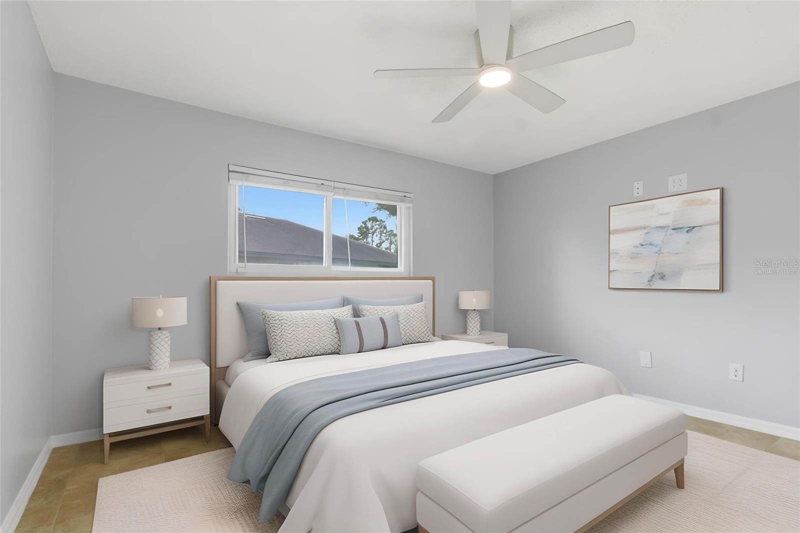 Primary Bdrm - virtually staged