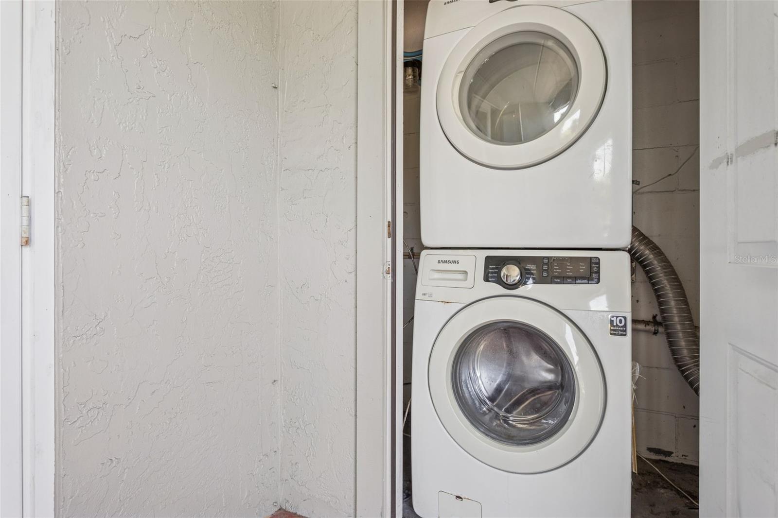 Laundry closet on balcony