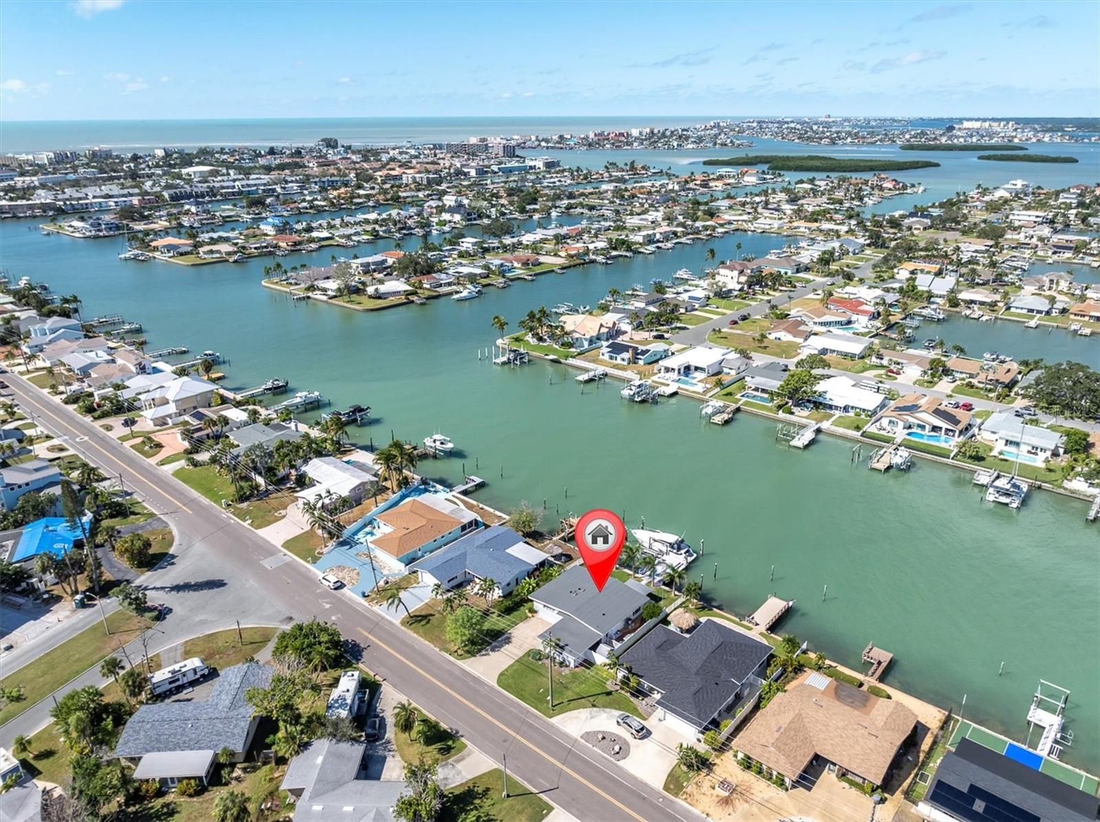 The aerial photos speak for themselves—breathtaking views and ample space for multiple vessels.