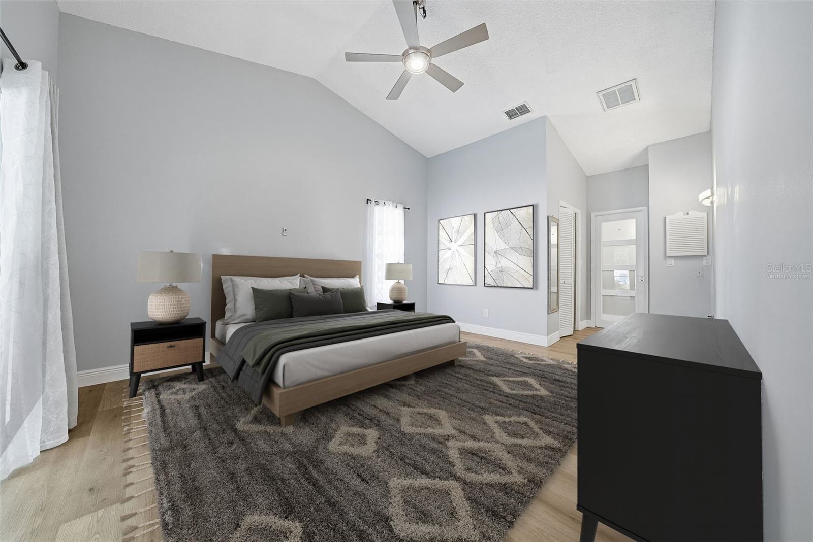 Virtually Staged Primary Bedroom